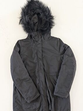 Intrend Max Mara 1STEMMA Quilted Reversible Coat Real Fur Hood Black Size 2 NWT